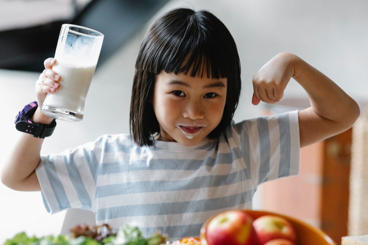 Milk is a great source of the calcium and fat children need.
